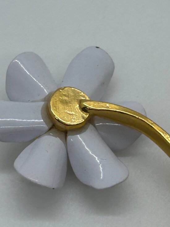 Vintage Avon Spectator Brooch Black & White Enamel Polka Dot Flower Rhinestone - Picture 7 of 12